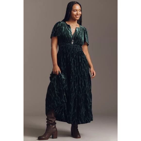 Anthropologie Dresses & Skirts - nwt by ANTHRPOLOGIE sz 3X Somerset Maxi Dress: Velvet Edition in turquoise